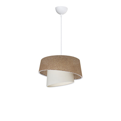 Plexi pakoworld single light ceiling lamp in brown and cream shade D34x65cm