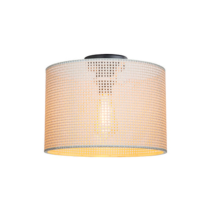 Single light Plega pakoworld ceiling light fabric in cream shade D30x21cm