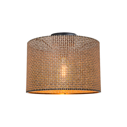 Single light Plega pakoworld ceiling light brown fabric D30x21cm