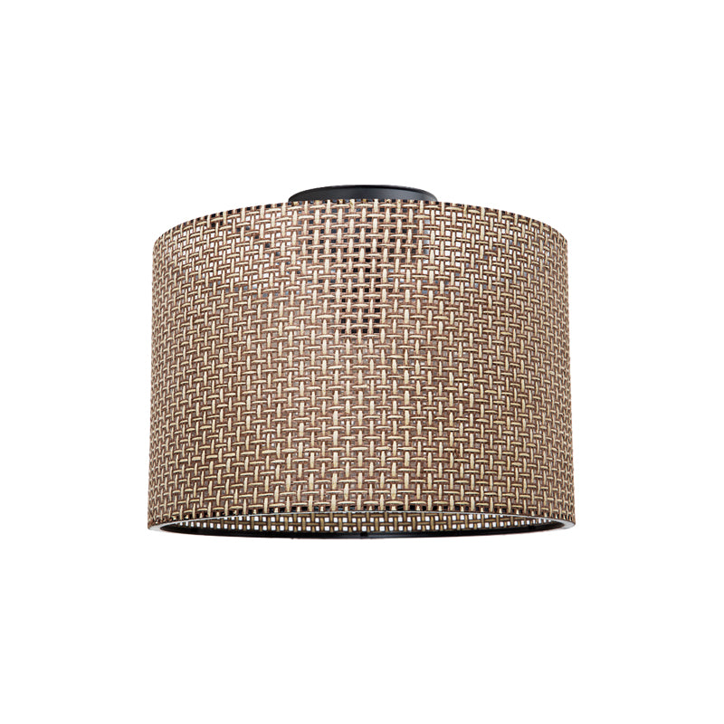 Single light Plega pakoworld ceiling light brown fabric D30x21cm