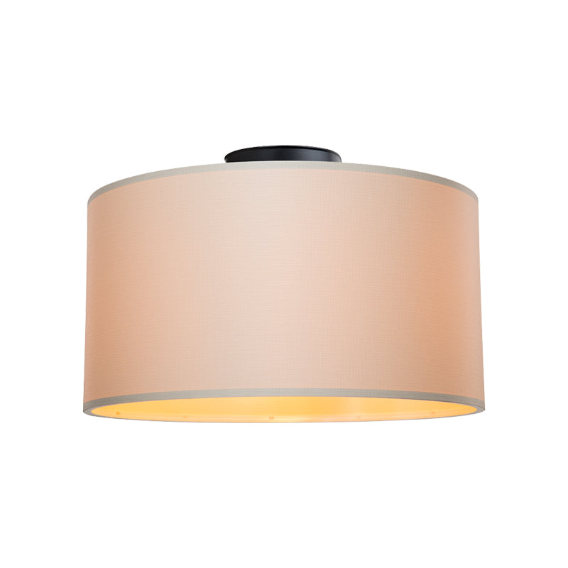 Garry single light ceiling light fabric in cream shade D38x21cm