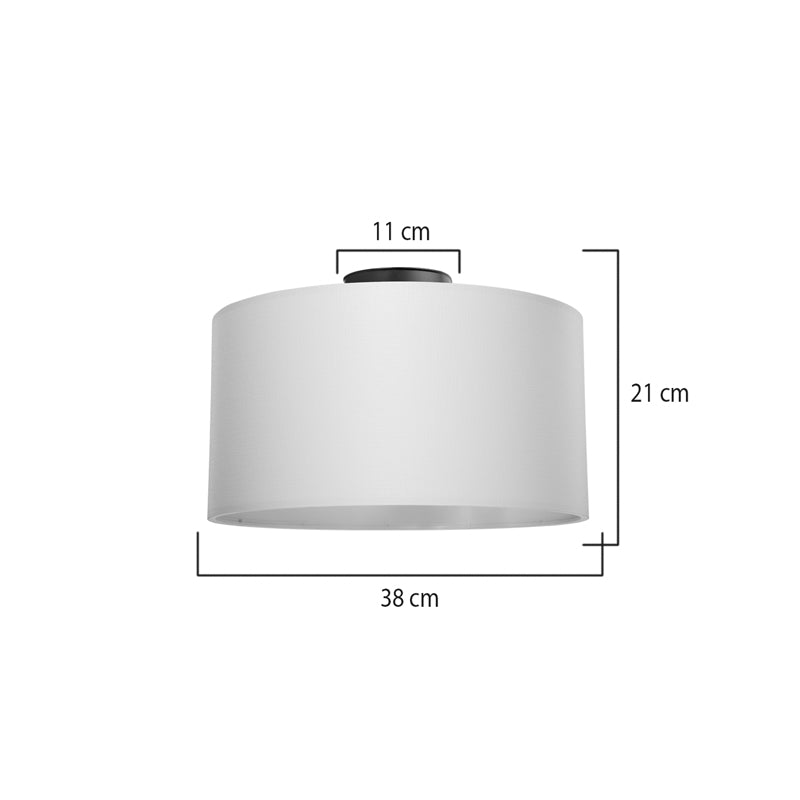 Garry single light ceiling light fabric in cream shade D38x21cm