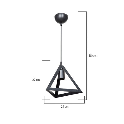 Single light Lesly pp ceiling lamp in black shade D24x22cm