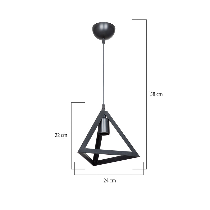 Single light Lesly pakoworld pp ceiling lamp in black shade D24x58cm