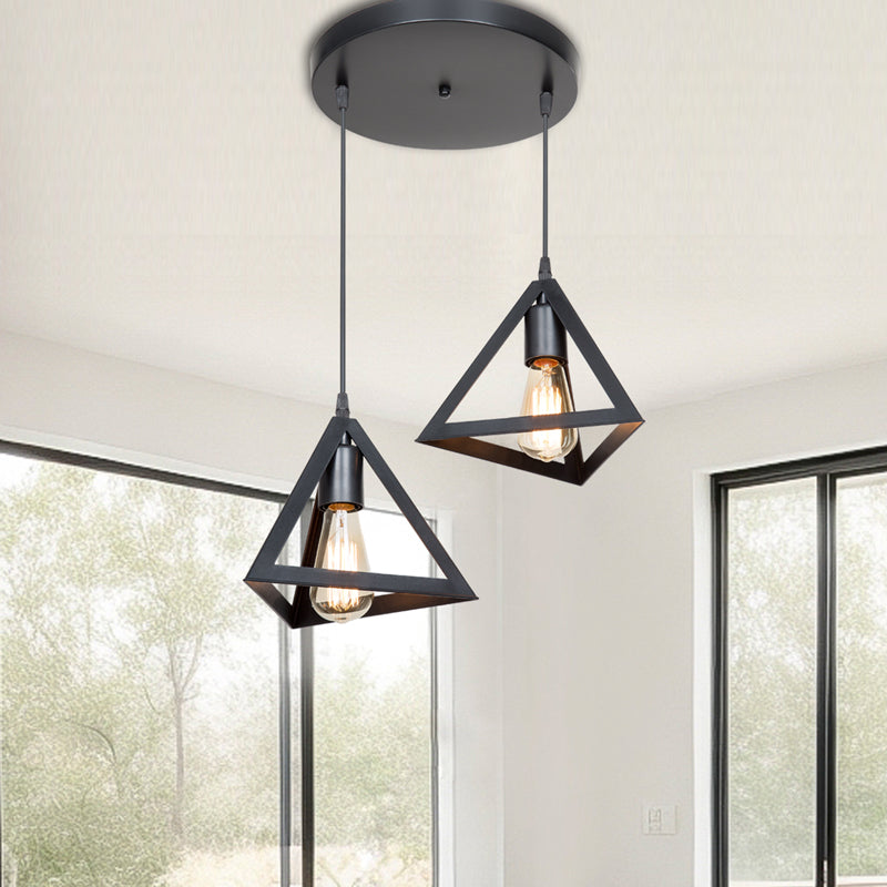 Two-light ceiling lamp Kecha pp in black shade D50x60cm