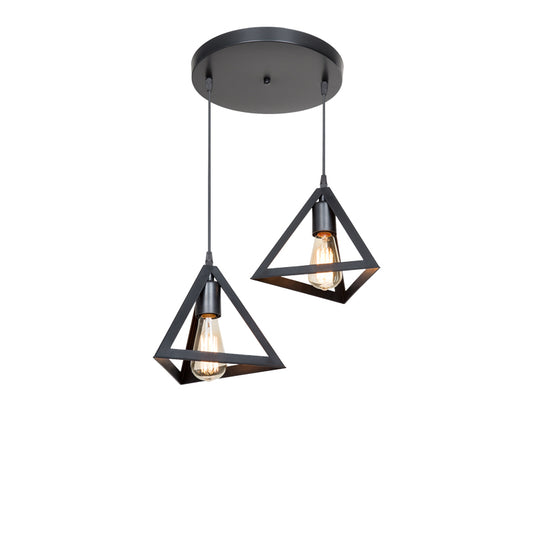 Two-light ceiling lamp Kecha pp in black shade D50x60cm