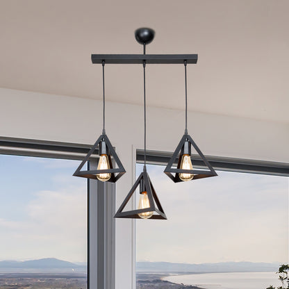 Three-light Lich pakoworld pp ceiling lamp in black shade 60x24x75cm