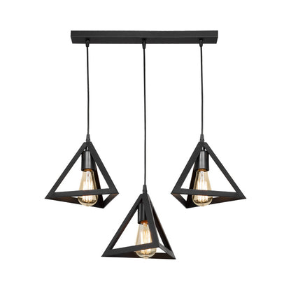 Three-light Lich pp ceiling lamp in black shade 60x24x75cm