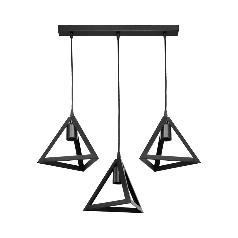 Three-light Lich pp ceiling lamp in black shade 60x24x75cm