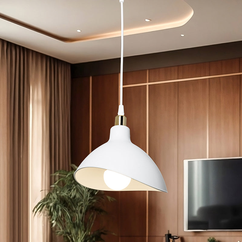 Single light ceiling lamp Oufoa pakoworld pp in white shade D22x53cm