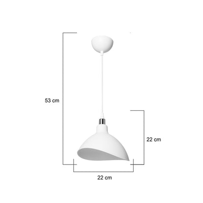Single light ceiling lamp Oufoa pp in white shade D22x22cm