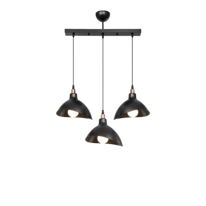 Triha pakoworld pp three-light ceiling lamp in black shade 60x22x90cm