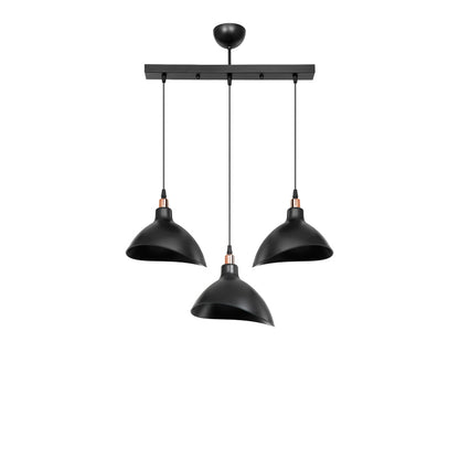 Triha pakoworld pp three-light ceiling lamp in black shade 60x22x90cm