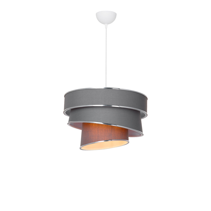 Single light ceiling lamp Tazma pakoworld fabric in gray shade D38x65cm