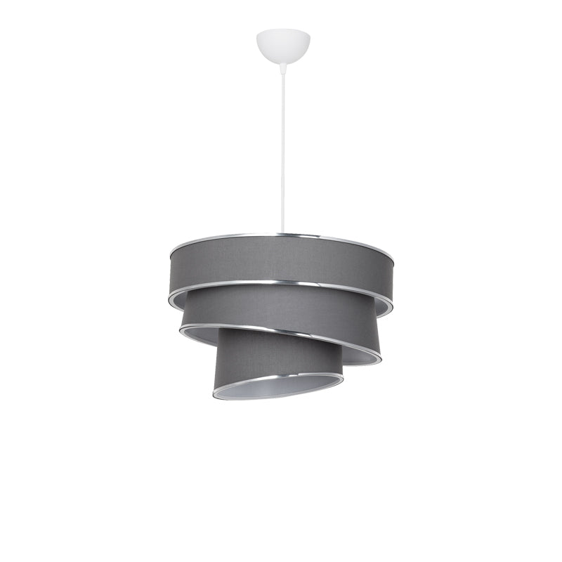 Single light ceiling lamp Tazma pakoworld fabric in gray shade D38x65cm