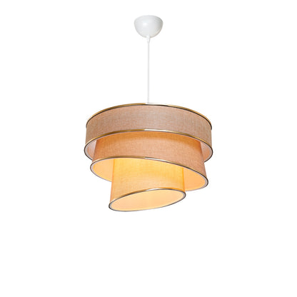 Single light ceiling lamp Tazma pakoworld fabric in beige shade D38x65cm