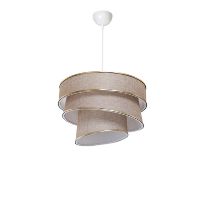 Single light ceiling lamp Tazma pakoworld fabric in beige shade D38x65cm