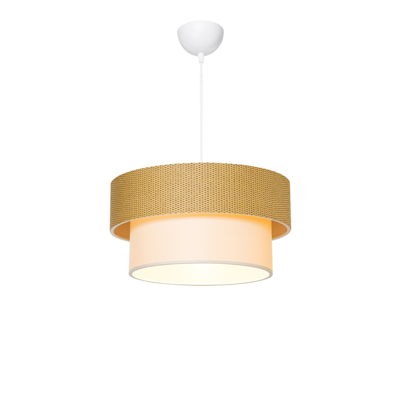 Pisco single-light ceiling lamp pakoworld fabric in natural and cream shade D38x55cm