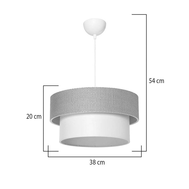 Pisco single-light ceiling lamp pakoworld fabric in natural and cream shade D38x55cm