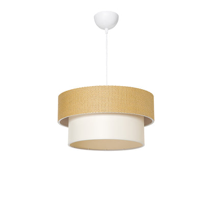 Pisco single-light ceiling lamp pakoworld fabric in natural and cream shade D38x55cm