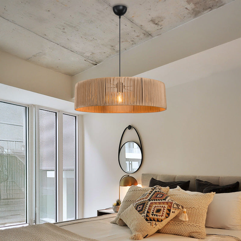Tebaha single-light ceiling lamp E27 in natural shade Φ55x20cm