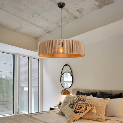 Tebaha single-light ceiling lamp E27 in natural shade Φ55x20cm