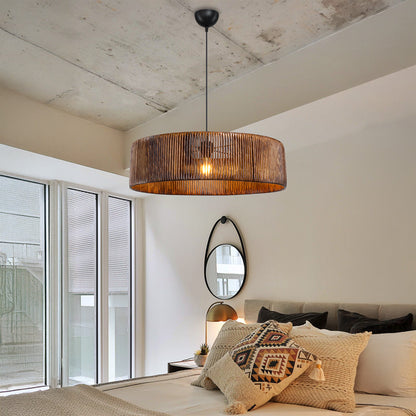 Tebaha single-light ceiling lamp E27 in brown shade Φ55x20cm
