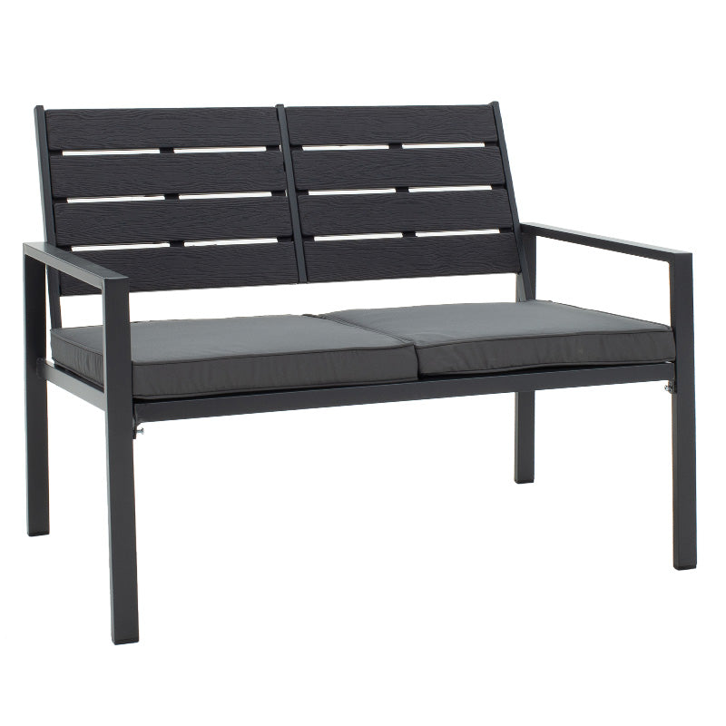 Lounge set 4pcs Patio pakoworld metal-anthracite pe pillows black