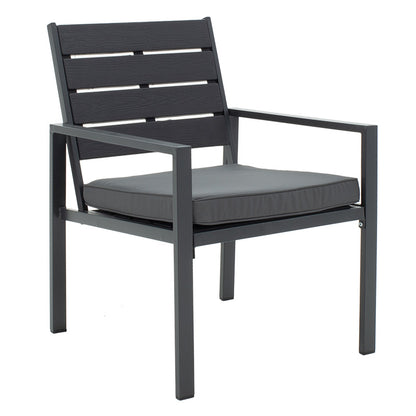 Lounge set 4pcs Patio pakoworld metal-anthracite pe pillows black