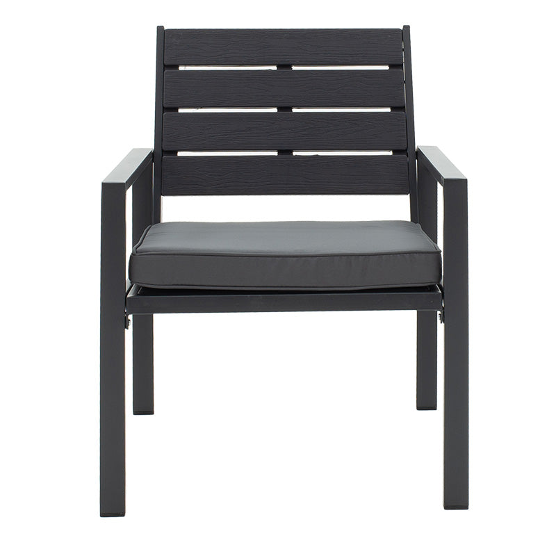 Lounge set 4pcs Patio pakoworld metal-anthracite pe pillows black