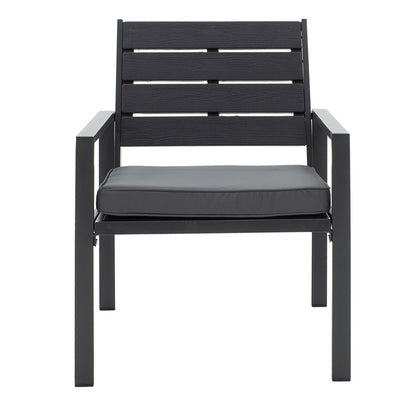 Lounge set 4pcs Patio pakoworld metal-anthracite pe pillows black