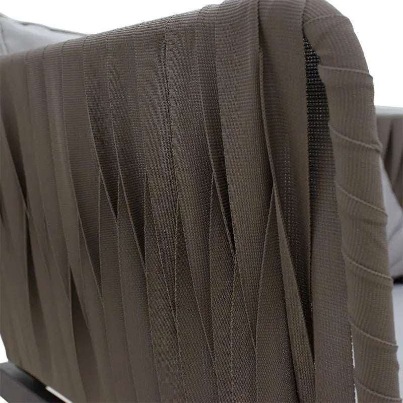 Lounge Ciel pakoworld set 4pcs metal black-textilene brown-gray pillow