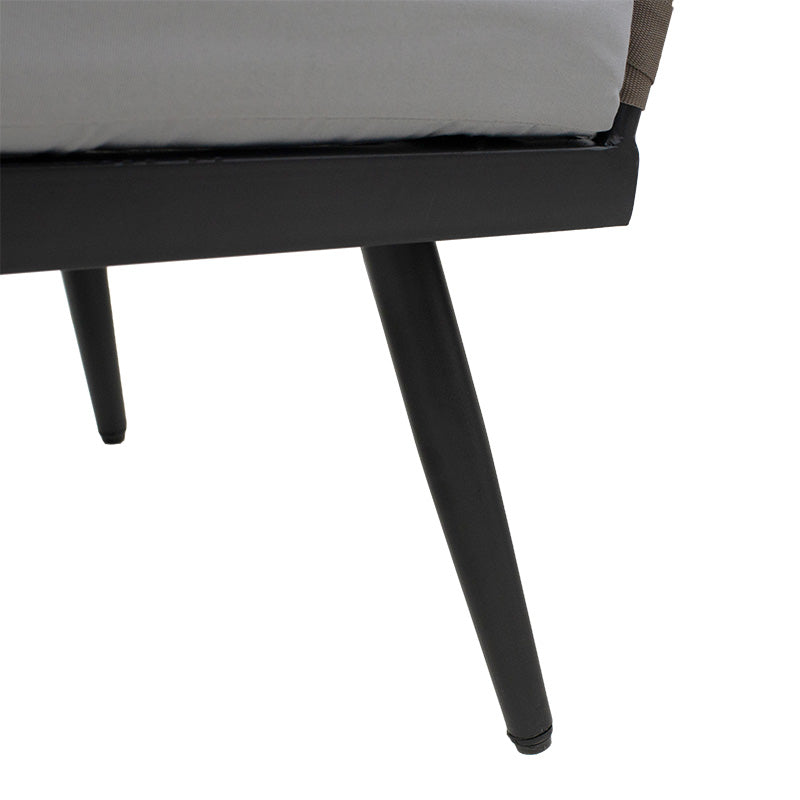 Lounge Ciel pakoworld set 4pcs metal black-textilene brown-gray pillow