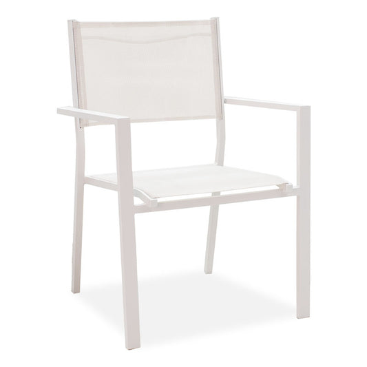 Moly pakoworld aluminum-textilene armchair white