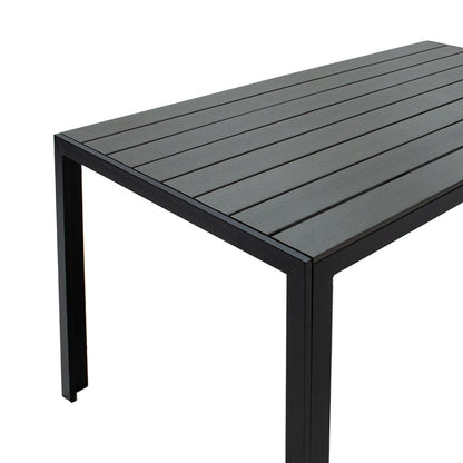 Nares pakoworld table aluminum black-plywood anthracite 140x80x72.5cm