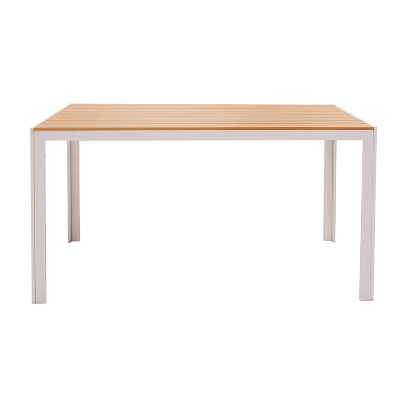 Nares table aluminum white-plywood natural 140x80x72.5cm