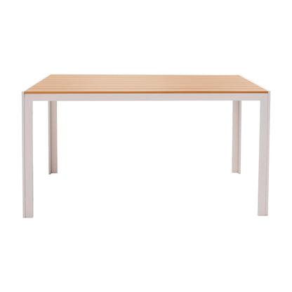 Nares table aluminum white-plywood natural 140x80x72.5cm