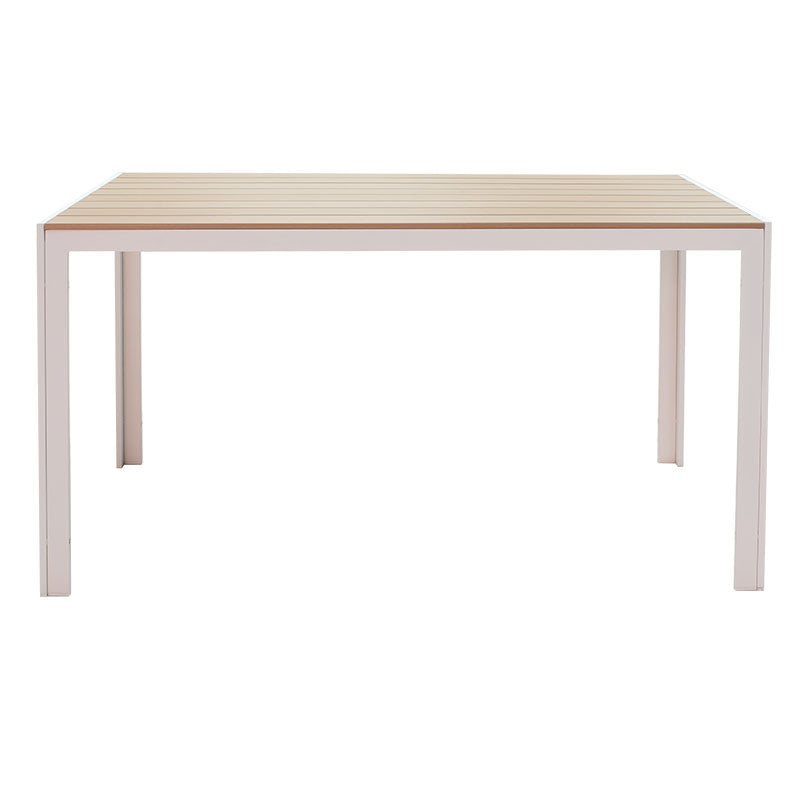 Nares table pakoworld aluminum white-plywood natural 140x80x72.5cm