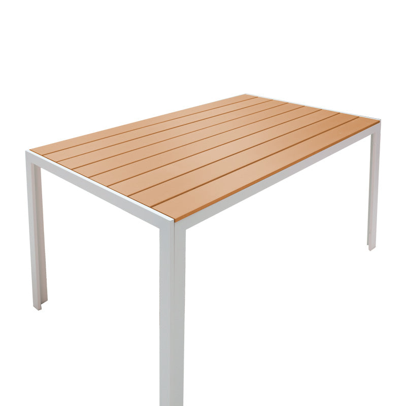 Nares table aluminum white-plywood natural 140x80x72.5cm