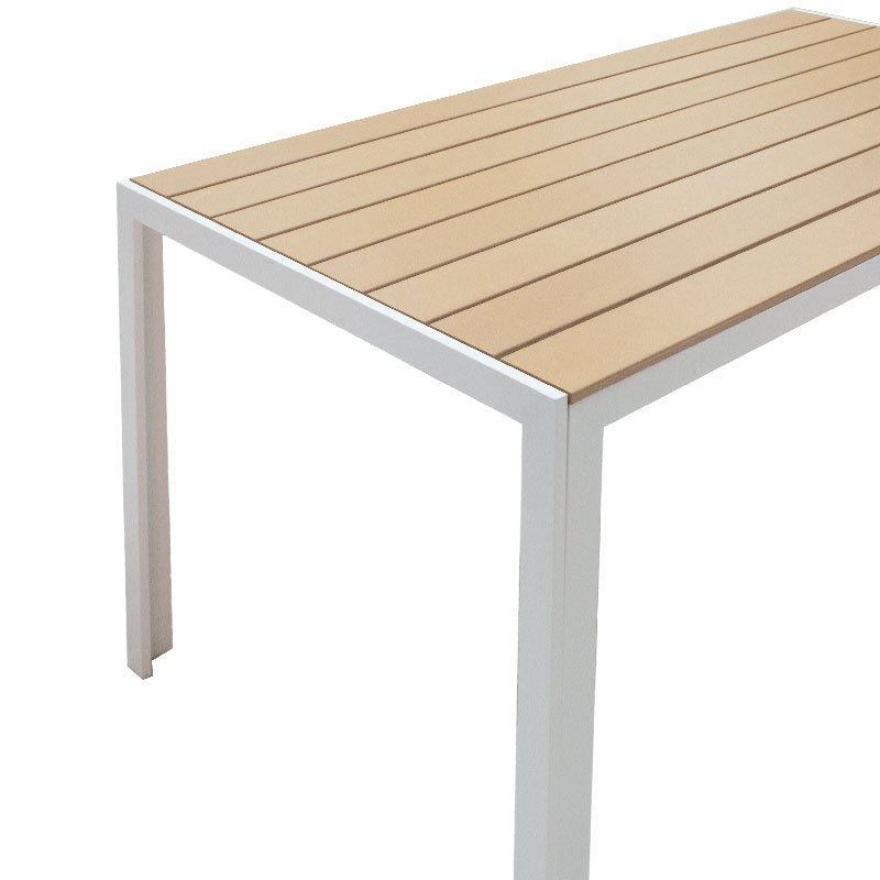 Nares table pakoworld aluminum white-plywood natural 140x80x72.5cm