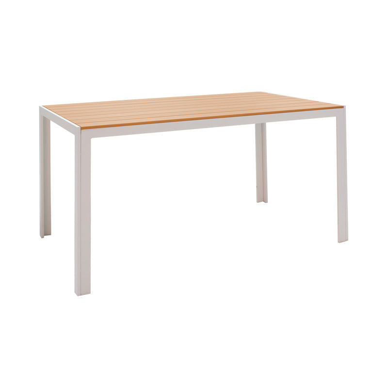 Nares table aluminum white-plywood natural 140x80x72.5cm