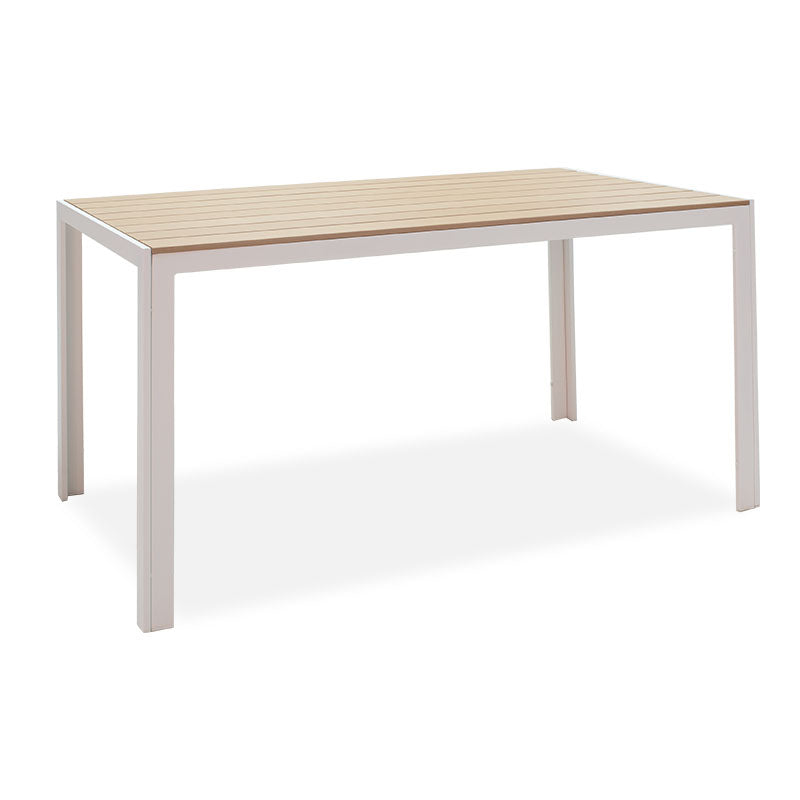 Nares table pakoworld aluminum white-plywood natural 140x80x72.5cm