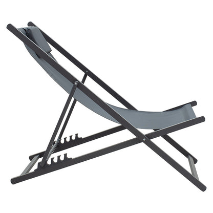 Professional chaise longue Corte pakoworld beech alouminum textilene anthracite