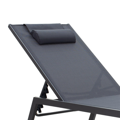 Sunbed Kiara pakoworld aluminium anthracite-textilene dark grey