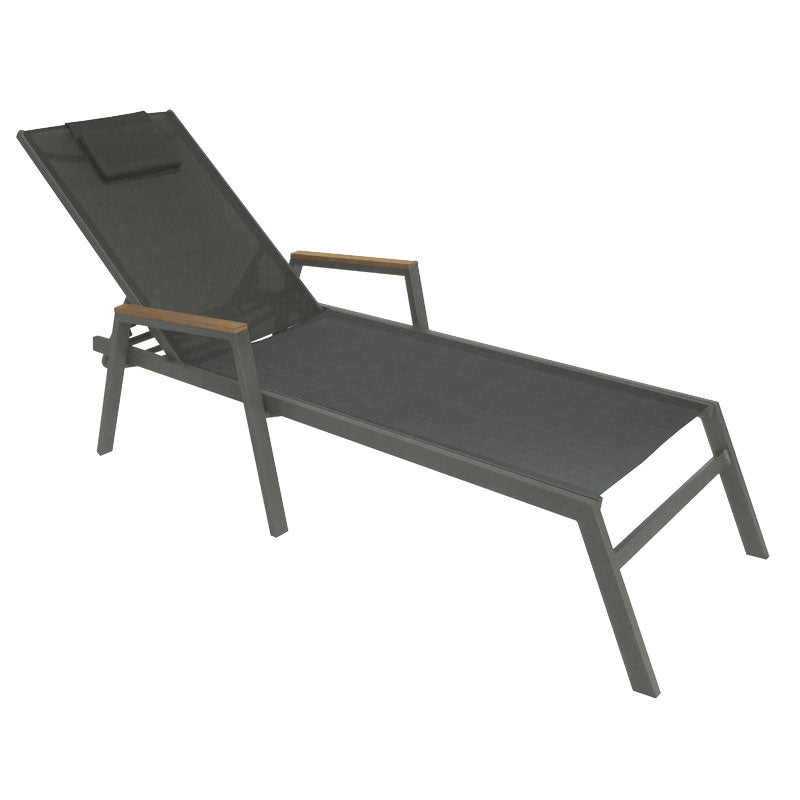 Deckchair with arms Koby pakoworld aluminium-textilene anthracite