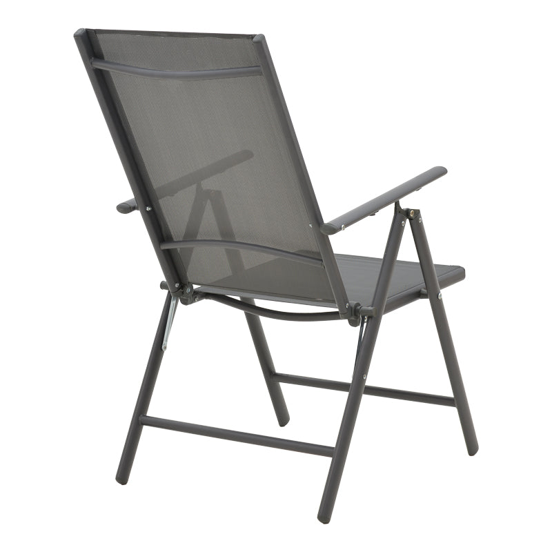 5-seater armchair Candor pakoworld anthracite metal and gray textilene 65x56x106cm