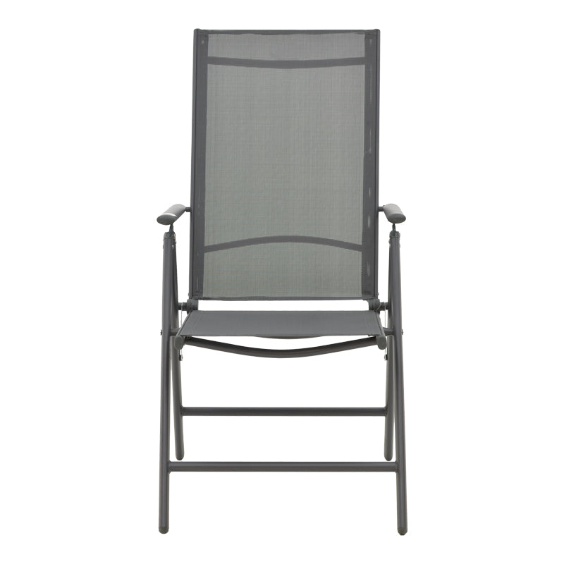 5-seater armchair Candor pakoworld anthracite metal and gray textilene 65x56x106cm