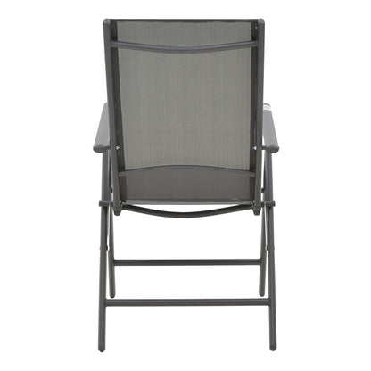 5-seater armchair Candor pakoworld anthracite metal and gray textilene 65x56x106cm