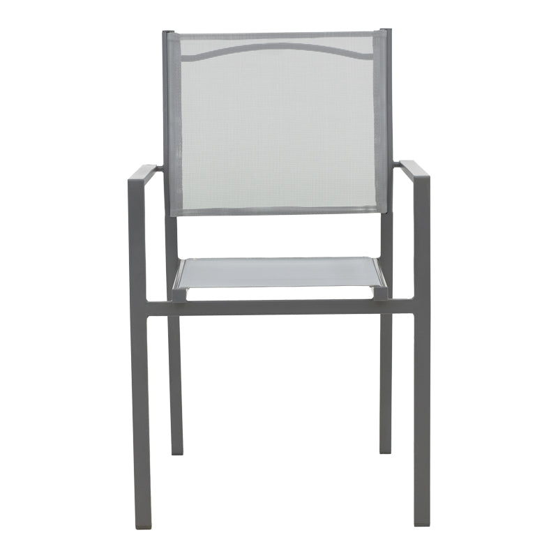 Armchair Confidence pakoworld anthracite metal and gray textilene 54x54x86cm