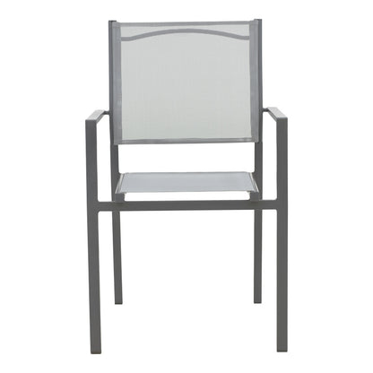 Armchair Confidence pakoworld anthracite metal and gray textilene 54x54x86cm